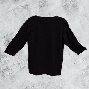 Dress Barn Black Knit Simple Straight-Hemmed Sweater - 14/16